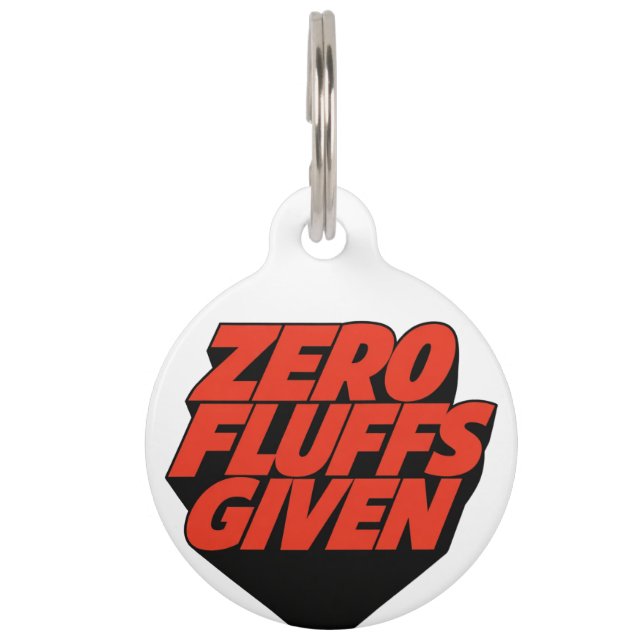 Placa Para Mascotas Cero Fluffs (Anverso)