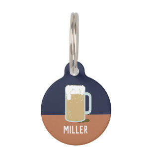PLACA PARA MASCOTAS CERVEZA (NAVY)