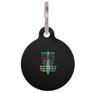 Placa Para Mascotas Cesta de Golf en Disco - Regalo Arcoiris Hippie