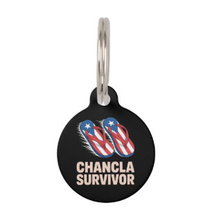 Placa Para Mascotas Chancla Survivor Gracioso regalo de Chiste de Puer