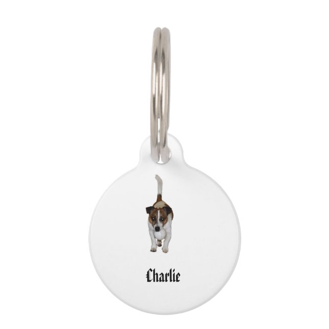 Placa Para Mascotas Charlie El Fox Terrier, (Anverso)