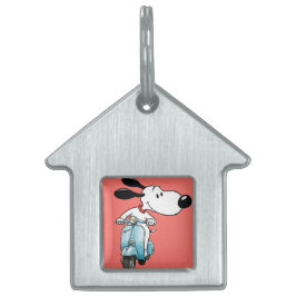Placa Para Mascotas Charlie en un Scooter, por Natasha Us
