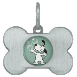 Placa Para Mascotas Charlie y burbujas de jabón, por Natasha Us