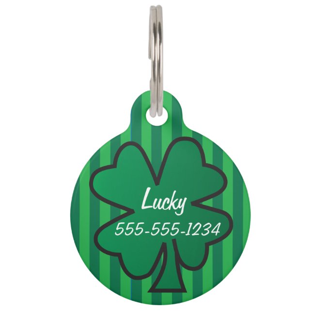Placa Para Mascotas Charm Shamrock (Anverso)