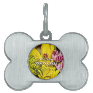 Placa Para Mascotas Cheerful Bouquet Painterly Pet ID Tag