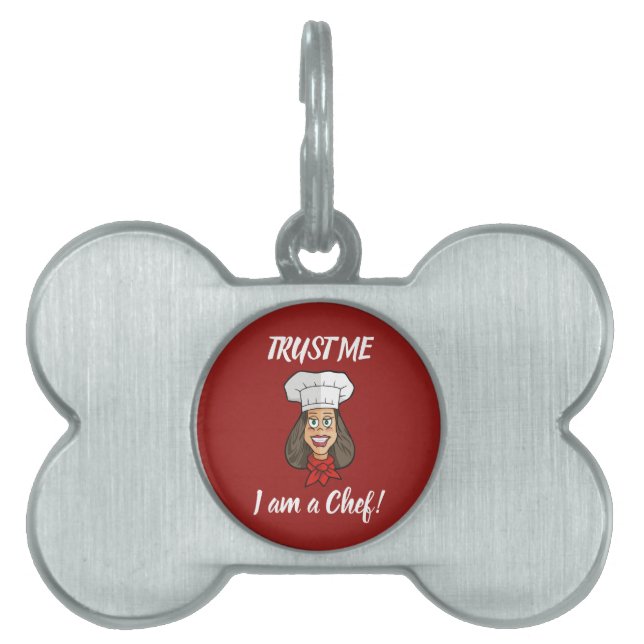 Placa Para Mascotas Chef femenino (Frente)