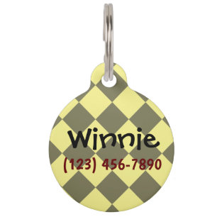 Placa Para Mascotas Chequeros coloridos - Nuez de plátano