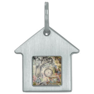 Placa Para Mascotas Cheshire Cat Alice Wonderland Classic