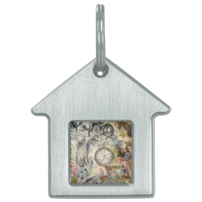 Placa Para Mascotas Cheshire Cat Alice Wonderland Classic (Frente)