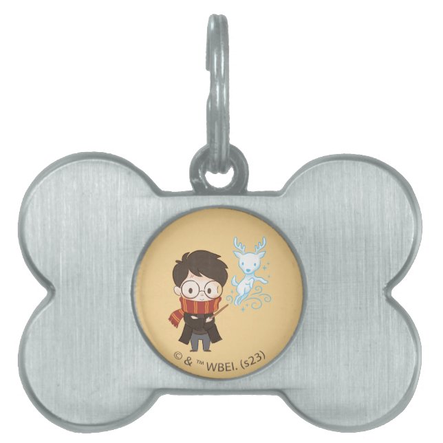 Placa Para Mascotas Chibi HARRY POTTER™ Patrono (Frente)
