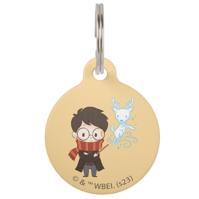 Placa Para Mascotas Chibi HARRY POTTER™ Patrono (Anverso)
