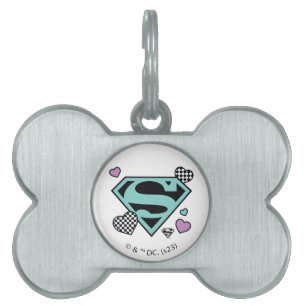 Placa Para Mascotas Chica de patinaje Supergirl Hearts S-Shield