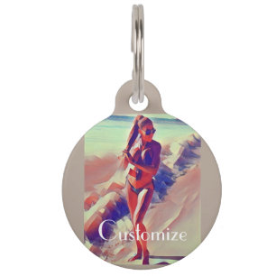 Placa Para Mascotas Chica de playa Thunder_Cove