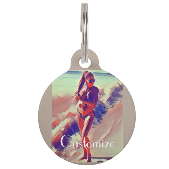 Placa Para Mascotas Chica de playa Thunder_Cove (Anverso)