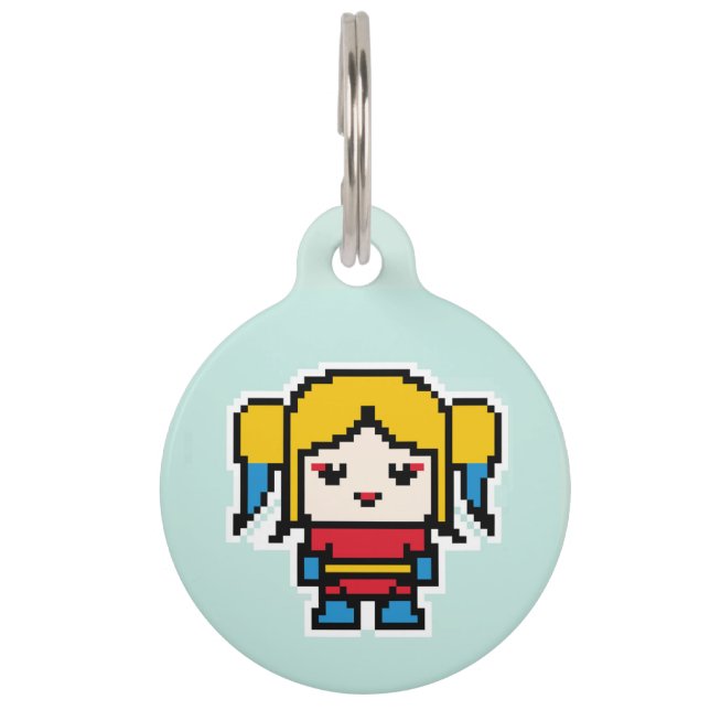 Placa Para Mascotas Chica mala pixelada linda (Anverso)