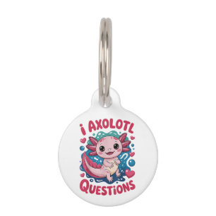 Placa Para Mascotas Chica Preguntas de Ajolote Lindas Divertidas