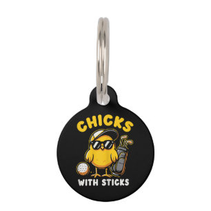 Placa Para Mascotas Chicas Con Palos De Golf Chica Mujer Club De Golf