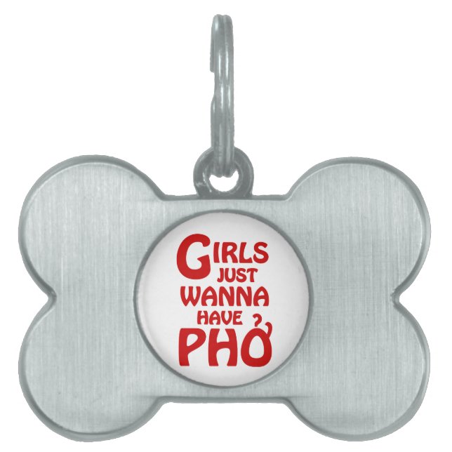 Placa Para Mascotas Chicas Solo Quieren Tener Phở (Frente)