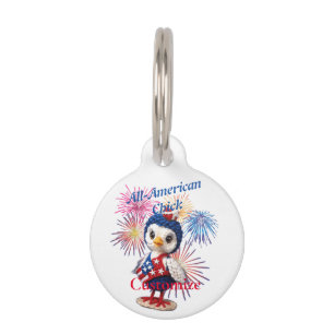 Placa Para Mascotas Chick Thunder_Cove, todo estadounidense