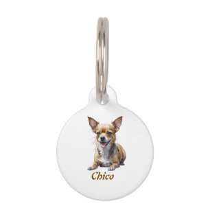 Placa Para Mascotas Chihuahua con nombre y foto personalizados, mascot