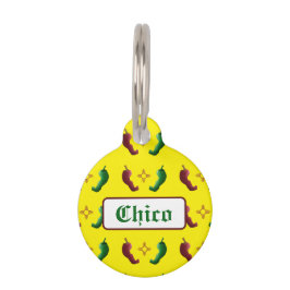 Placa Para Mascotas Chile rojo chile verde sol zia