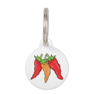 Placa Para Mascotas Chili Peppers