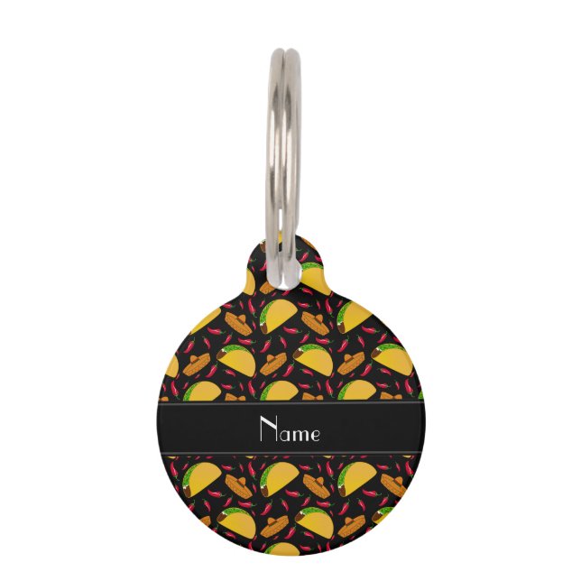 Placa Para Mascotas Chilis negros conocidos personalizados de los (Anverso)