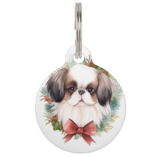 Placa Para Mascotas Chin Navidades japoneses escribieron una presentac