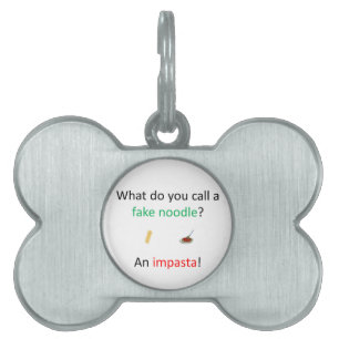 Placa Para Mascotas Chiste falso de los tallarines
