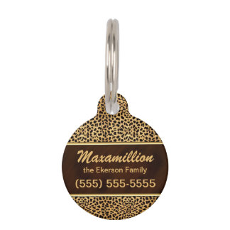 Placa Para Mascotas Chita dorada y marrón para Mascotas
