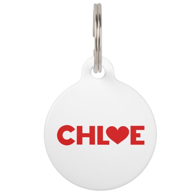 Placa Para Mascotas Chloe Love (Anverso)