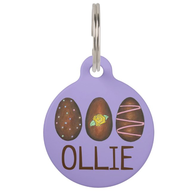 Placa Para Mascotas Chocolate Crema de mantequilla Semana Santa Huevos (Anverso)