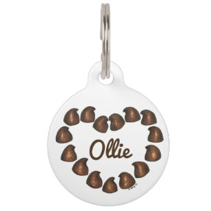 Placa Para Mascotas Chocolate Drop Candy Heart Love Dog Pet Tag