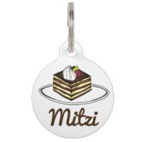 Chocolate italiano Tiramisu Foodie Dog Pet Tag