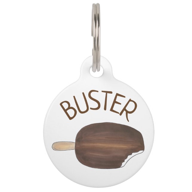 Placa Para Mascotas Chocolate Vanilla Ice Cream Bar Popsicle Foodie (Anverso)