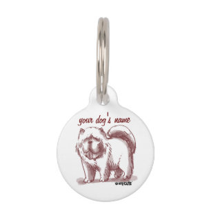 Placa Para Mascotas chow chow personalizado de perro divertido