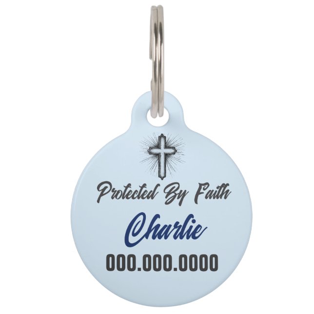 Placa Para Mascotas Christian Faith (Anverso)
