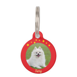 Placa Para Mascotas Christmas Round Pet Tag – Festive Holiday ID Tag