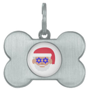 Placa Para Mascotas christmukkah santa claus emoji