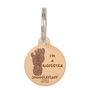 Placa Para Mascotas Chucho que vaga de la diversión de Bigfoot de la