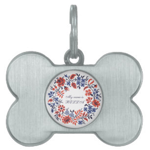 Placa Para Mascotas Ciclo de flores