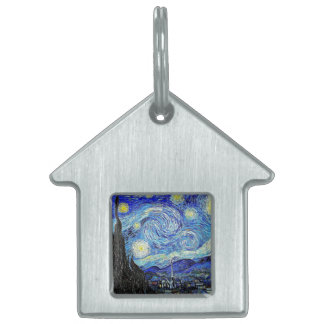 Placa Para Mascotas Cielo Antiguo Noche Estrellada