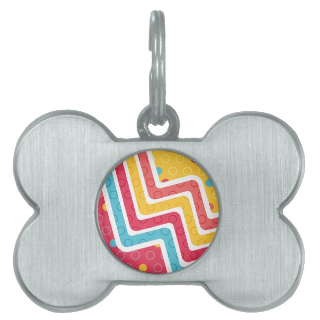 Placa Para Mascotas Cifras geométricas 4 (Frente)