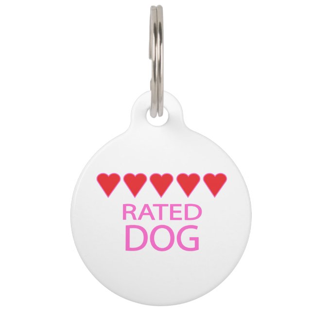 Placa Para Mascotas Cinco Perro Corazón (Anverso)