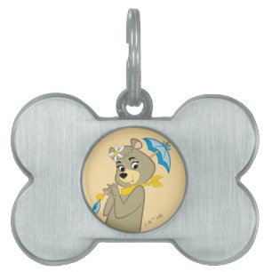 Placa Para Mascotas Cindy Bear Holding Parasol