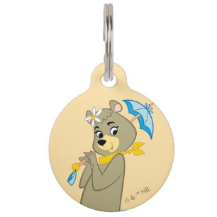 Placa Para Mascotas Cindy Bear Holding Parasol