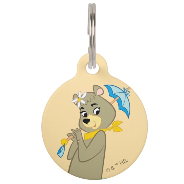 Placa Para Mascotas Cindy Bear Holding Parasol (Anverso)