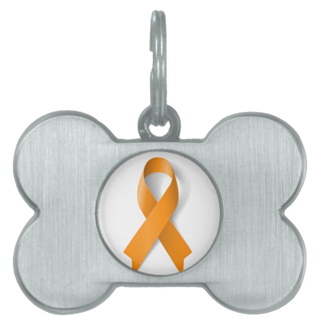Placa Para Mascotas Cinta de la conciencia de la leucemia (Frente)