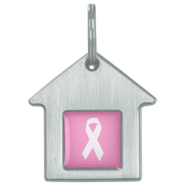 Placa Para Mascotas Cinta de sensibilización en rosa (Frente)