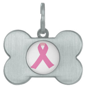 Placa Para Mascotas Cinta rosada de la conciencia del cáncer de pecho